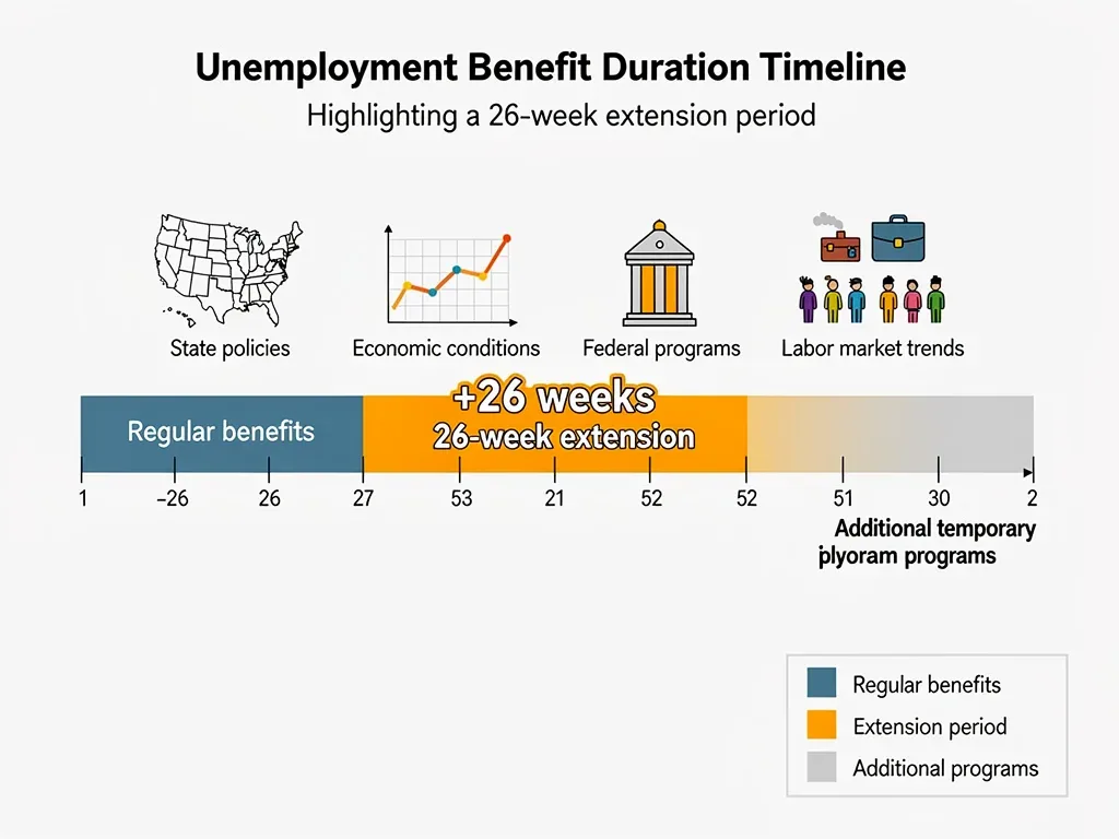 Infographic illustrating unemployment benefit extension timeline